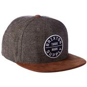 Brixton Oath III Snapback Hat, Grey/Copper