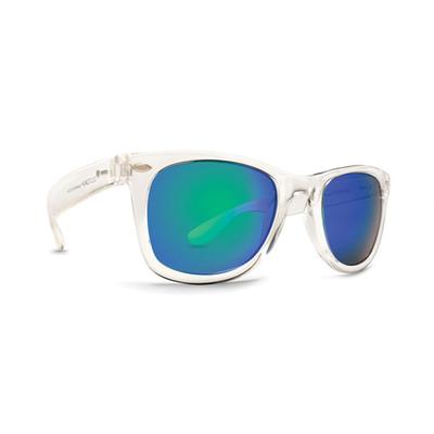 Dot Dash Plimsoul Sunglasses, Crystal/Green Chrome