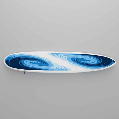 Horizontal Flush Mount Acrylic Surfboard Wall Rack, Clear