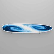 Horizontal Flush Mount Acrylic Surfboard Wall Rack, Clear