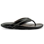 Olukai Mea Ola Men's Leather Beach Sandals BLK/BLK