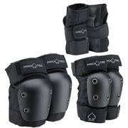 Protec Junior Street Gear 3-Pack Skate Pads, Black