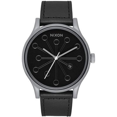 Nixon Station Leather 41mm Watch, Gray/Caples