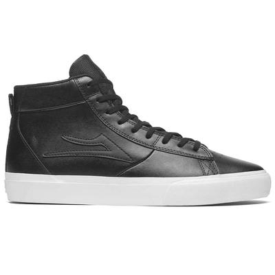 Lakai Newport Hi Skate Shoes, Black Leather