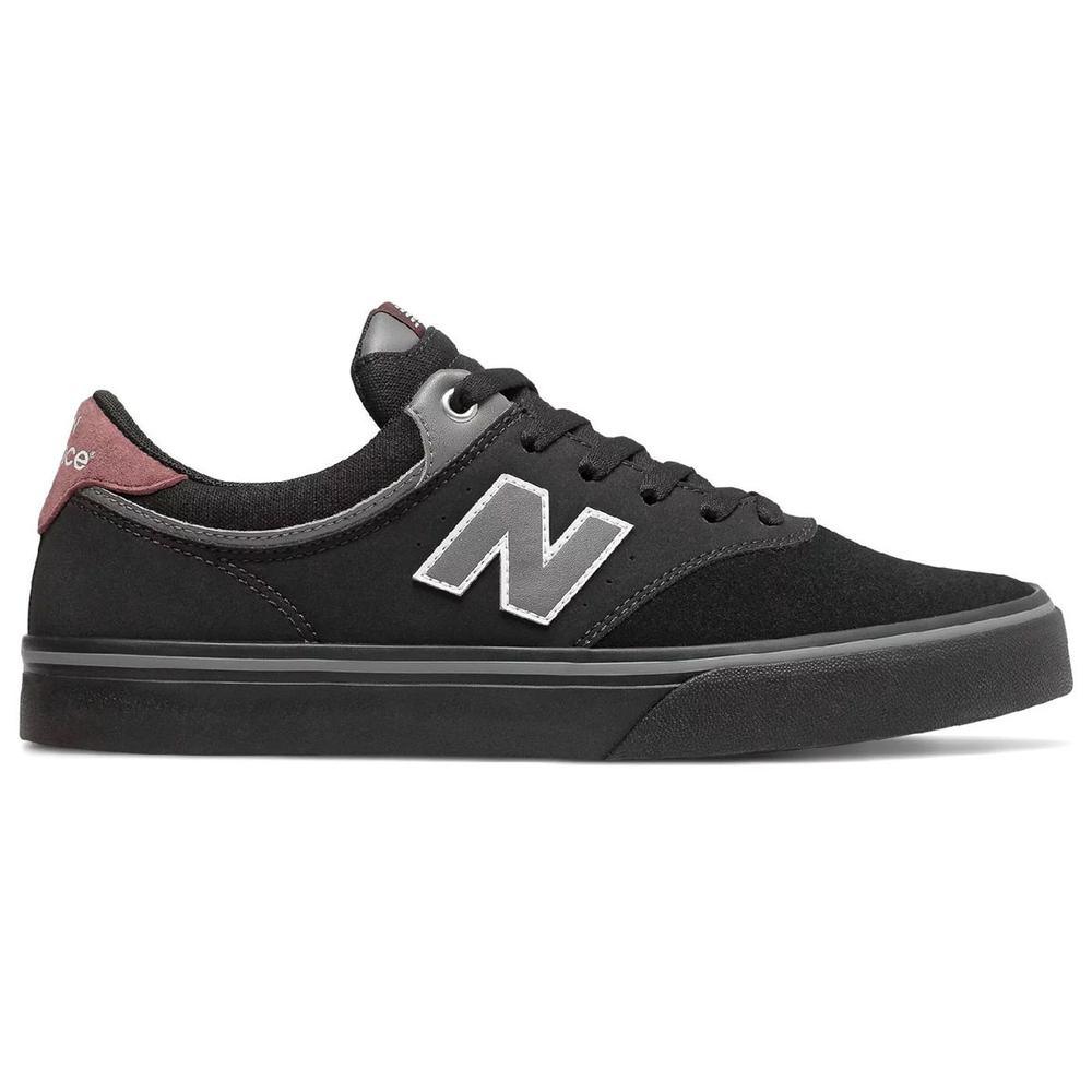 New Balance 255 Skate Shoes, Black/Burgundy