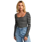 RVCA Guarded Ribbed Long Sleeve Women's Top