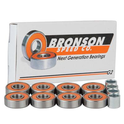 Bronson Speed Co G2 Skateboard Bearings, w/Spacers and Speedwashers