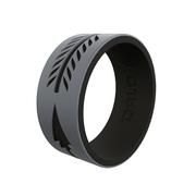 Qalo Men's Strata Arrow Silicone Ring, Grey/Black