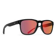 Dot Dash Bootleg Sunglasses, Black Gloss/Red Chrome