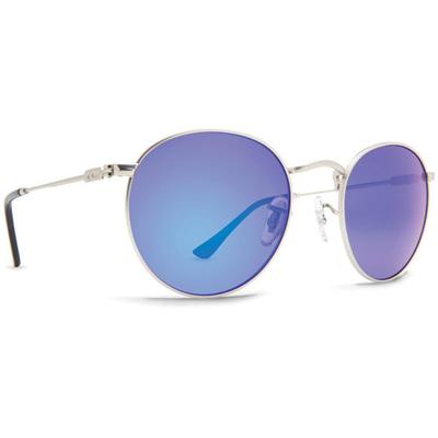 Dot Dash Velvatina Sunglasses, Silver Matte/Blue Chrome