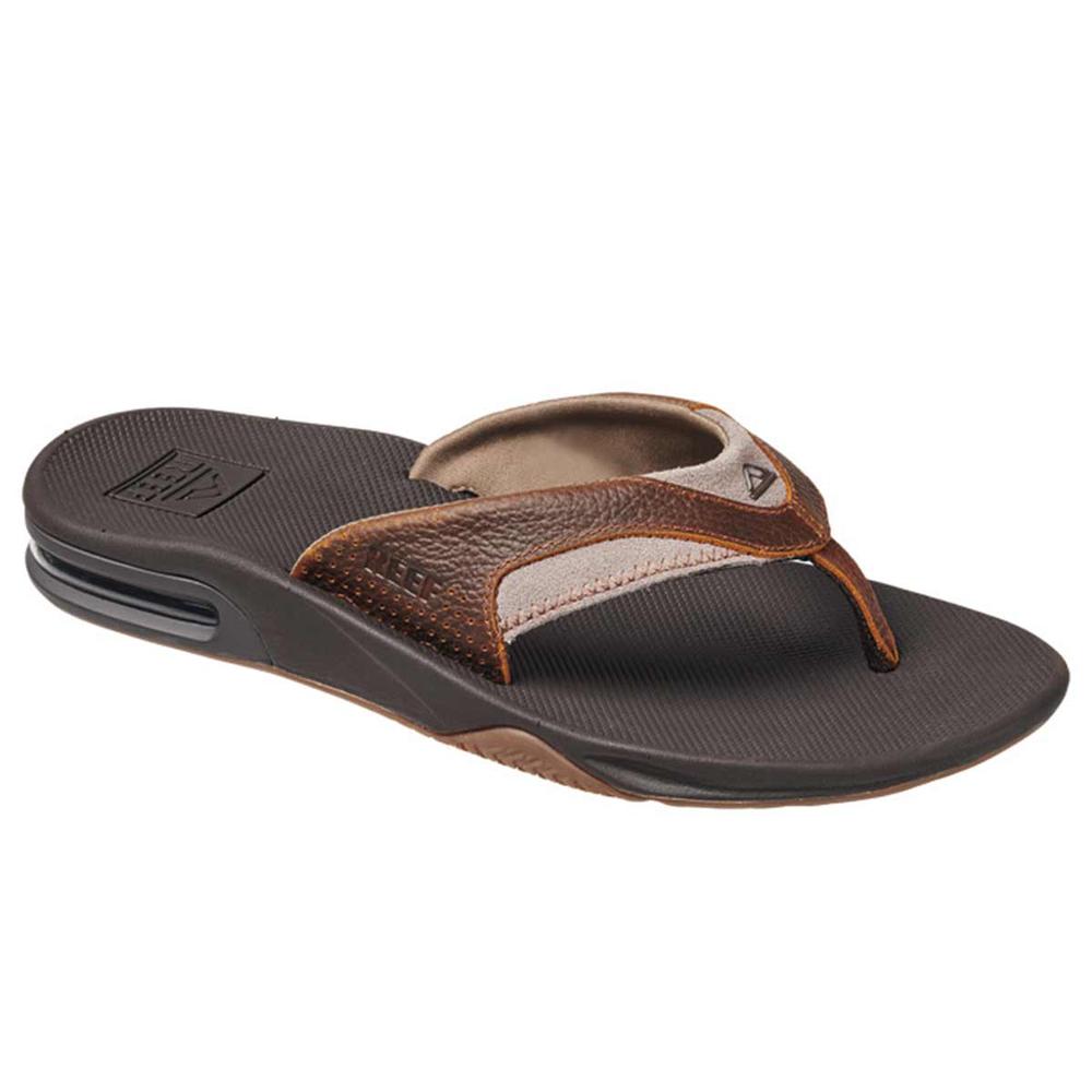 reef leather fanning slippers