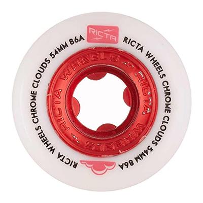 Ricta Chrome Clouds Red Skateboard Wheels, 86a