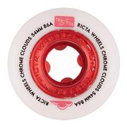 Ricta Chrome Clouds Red Skateboard Wheels, 86a