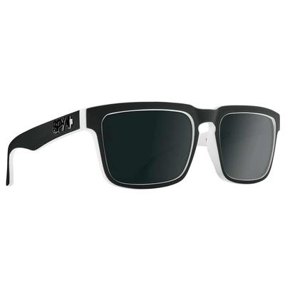 Spy Helm Sunglasses, Whitewall/HD Plus Gray Green Polar with Black Spectra Mirror