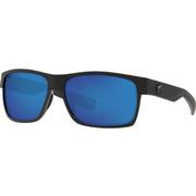 Costa Del Mar Half Moon Sunglasses, Shiny Black/Matte Black/Blue Mirror Polarized Glass 580G