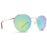 Dot Dash Velvatina Sunglasses, Gold Gloss/Green Chrome