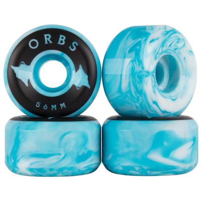 Orbs Specters Blue/White Swirl Skateboard Wheels 4-Pack, 56mm