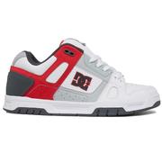 DC Shoes Stag Leather Skate Shoes, White/Grey/Red