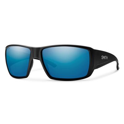 Smith Guide's Choice Sunglasses, Matte Black/Polarized Glass Blue Mirror