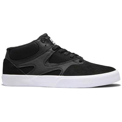 DC Shoes Men's Kalis Vulc Mid Skate Shoes, Black/Black/White