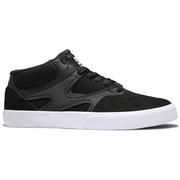 DC Shoes Men's Kalis Vulc Mid Skate Shoes, Black/Black/White