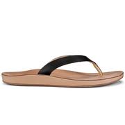 Olukai Nonohe Women's Leather Sandals BLK/GLDSND