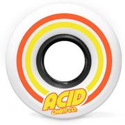 Acid Pods Conical White Skateboard Wheels, 55mm/86a