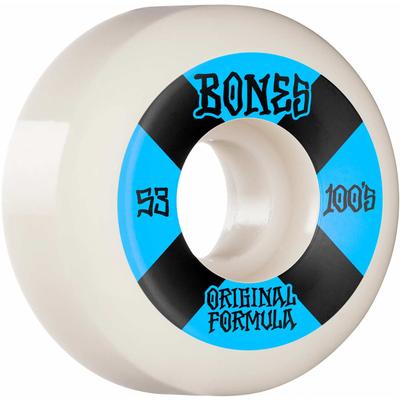 Bones OG Formula 100 #4 V5 Sidecut White Skateboard Wheels, 100a