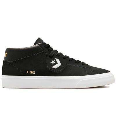 Converse Louie Lopez Pro Mid Skate Shoes, Black/Black/White