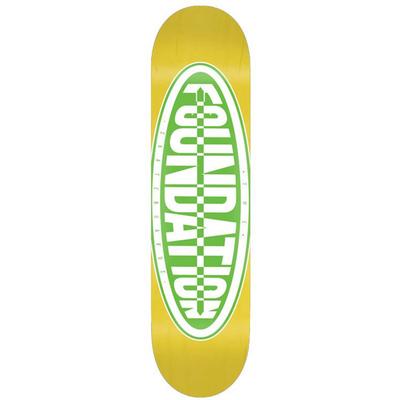 Foundation Oval Yellow Skateboard Deck, 8.50