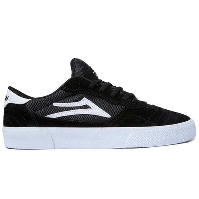 Lakai Cambridge Skate Shoes, Black/White Suede