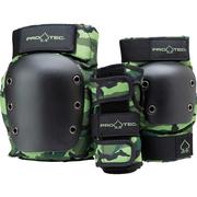 Protec Junior Street Gear 3-Pack Open Back Skate Pads, Camo