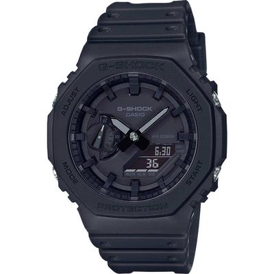 G-Shock GA2100-1A1 Minimalist Analog-Digital Watch, Black Carbon