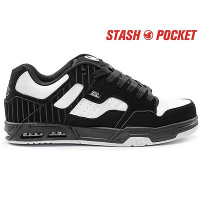 DVS Enduro Heir Skate Shoes, Black/White/Pinstripes