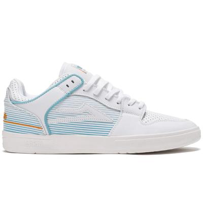 Lakai Telford Low Skate Shoes, White Leather