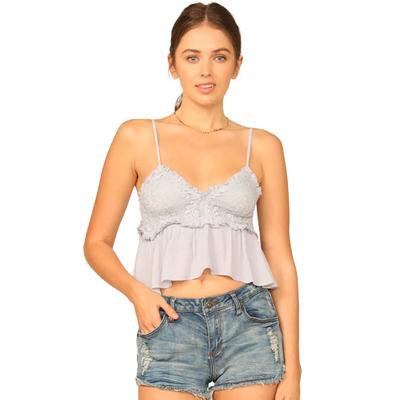 Ocean Drive Crinkle Crochet Top