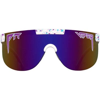 Pit Viper The Jetski Elliptical Sunglasses, White/Purple Mirror