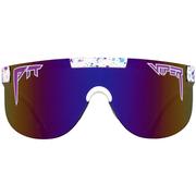 Pit Viper The Jetski Elliptical Sunglasses, White/Purple Mirror