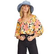 Billabong Sun City 2 Puff Sleeve Crop Top MUL