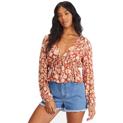 Billabong Time Goes By Long Sleeve Crop Top