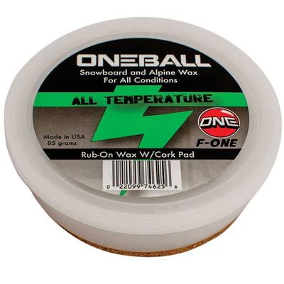 One Ball Jay F1 Rub-On Snowboard & Ski Wax w/Cork Applicator, 85G