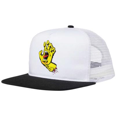 Santa Cruz Screaming Hand Snapback Adjustable Trucker Hat, White