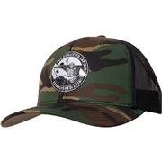 Qualified Captain Skeleton Logo Snapback Adjustable Trucker Hat GREENCAMO/BLK