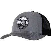 Qualified Captain Skeleton Logo Snapback Adjustable Trucker Hat GREY/BLACK