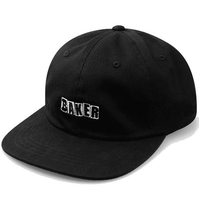 Baker Brand Logo Snapback Adjustable Hat, Black/White