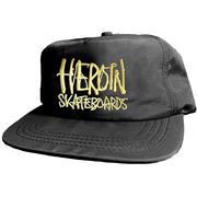 Heroin Script Nylon Snapback Adjustable Hat, Black/Gold