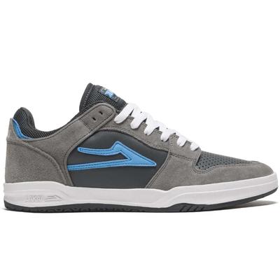 Lakai Telford Low Skate Shoes, Grey/Cyan Suede