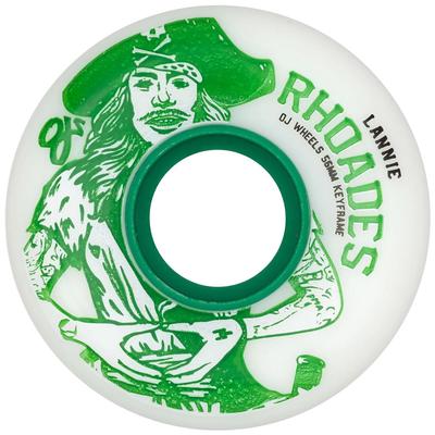 OJ Lannie Rhoades Oside Pirate 2 Keyframe White Skateboard Wheels 4-Pack, 87a