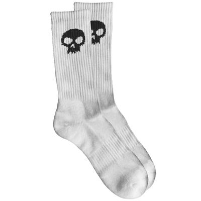 Zero Skull Crew Socks, White