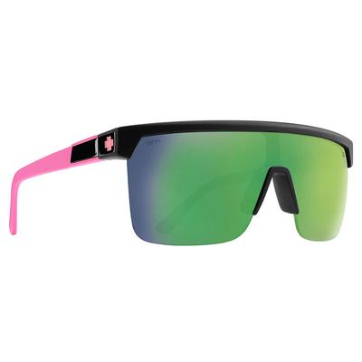Spy Flynn 5050 Sunglasses, Matte Black Matte Pink/Happy Gray Green Light Green Mirror